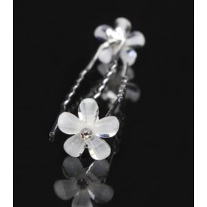 bijou de cheveux mariage 1 épingle à chignons fleur cristal blanc et strass