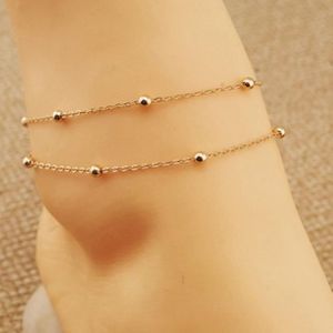 BRACELET , GOURMETTE Or Double mignon Chaîne de cheville Bracelet chevi