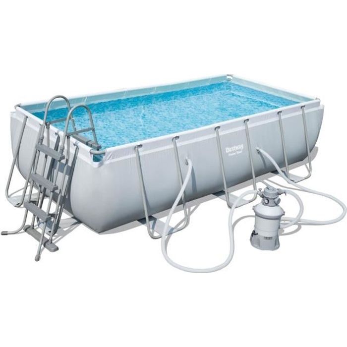 BESTWAY Kit Piscine rectangulaire tubulaire L4,04 x l2,01 x H1,00m