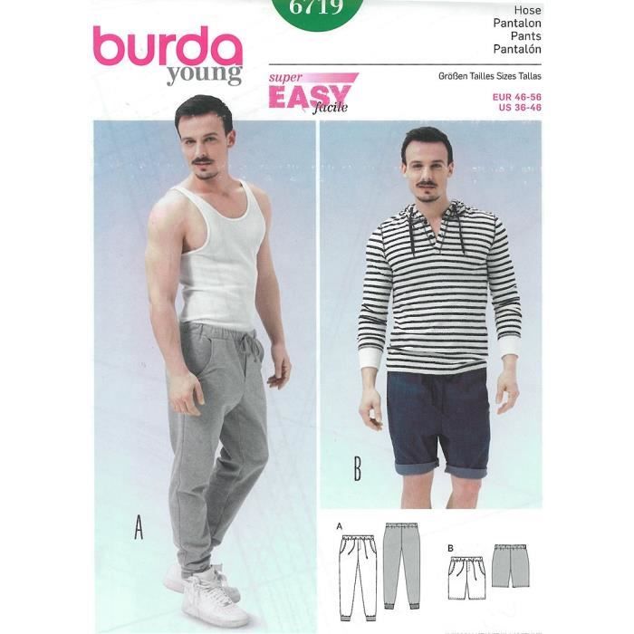 Pantalonamp; Burda Short Homme Achat Vente Patron 6719 FJcKl1T