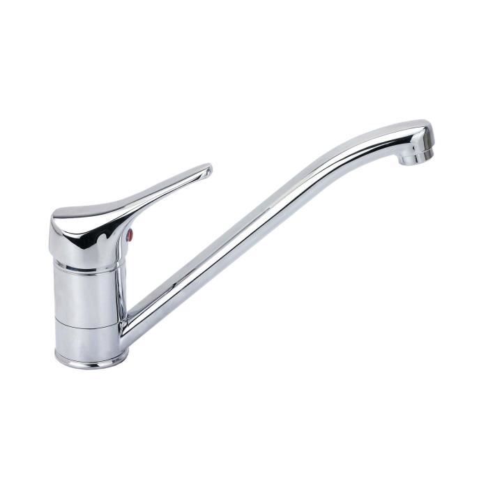 ESSEBAGNO Robinet mitigeur de cuisine Nova - Sans douchette - Chromé - Economiseur d'eau