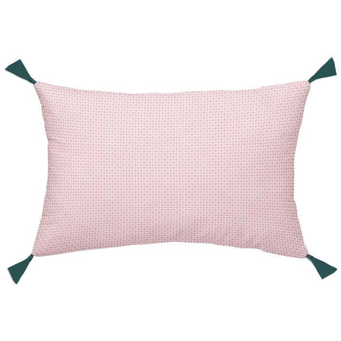 TODAY TROPIK SUMMER Coussin Pampilles Aurora Forest - 30 x 50 cm - Rose et vert foncé