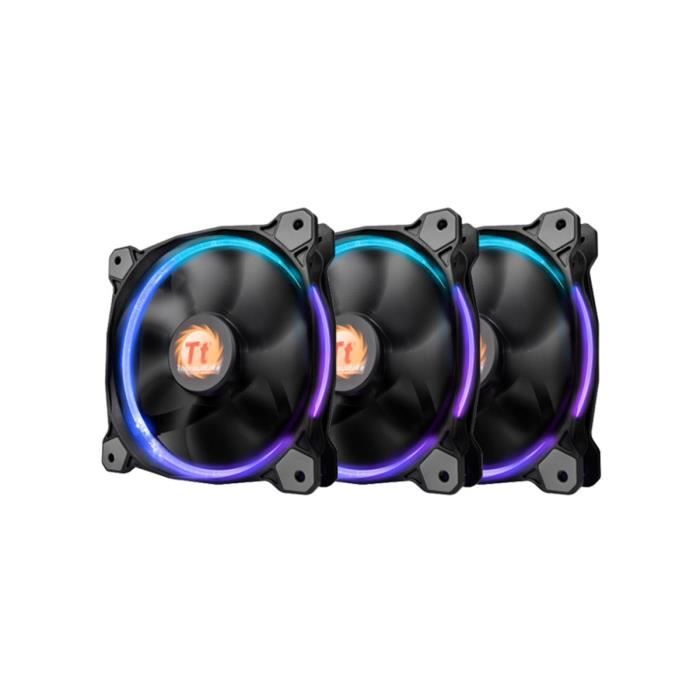 Thermaltake Pack de 3 Ventilateur pour boitier Riing RGB 256 couleurs 12 cm