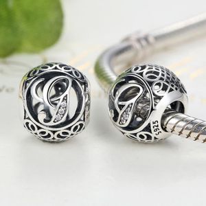 Charm\u0027s 1PC BAMOER Charm Ajouré Alphabet Argent 925 Femme