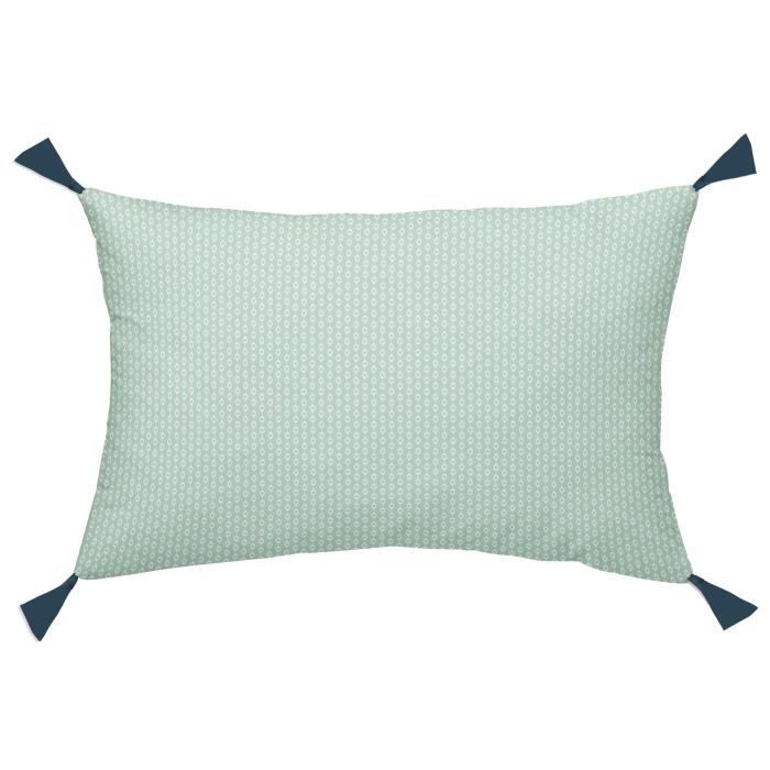 TODAY TROPIK SUMMER Coussin Pampilles Cascade Eclipse - 30 x 50 cm - Vert clair et bleu nuit