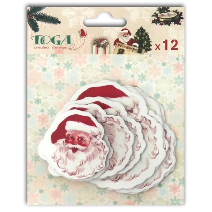 TOGA Lot de 12 Chipboards imprimés - 3 Tailles - Thème Père NŒl