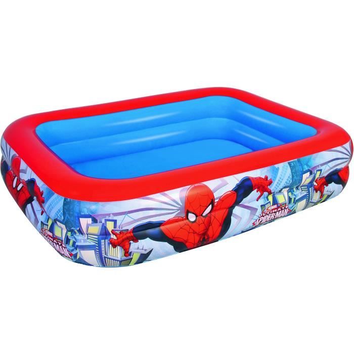 Bestway Spider Man Piscine Rectangulaire 2 Boudins Taille 201 Cm X
