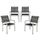 TECTAKE 4 Chaises de jardin en métal et tissu - So