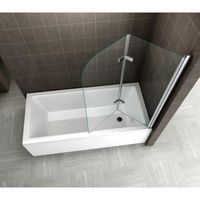 PORTE DE BAIGNOIRE Pare-baignoire 100x140cm TRANSPARENT porte pliante PORTE DE BAIGNOIRE Pare-baignoire 100x140cm TRANSPARENT porte pliante