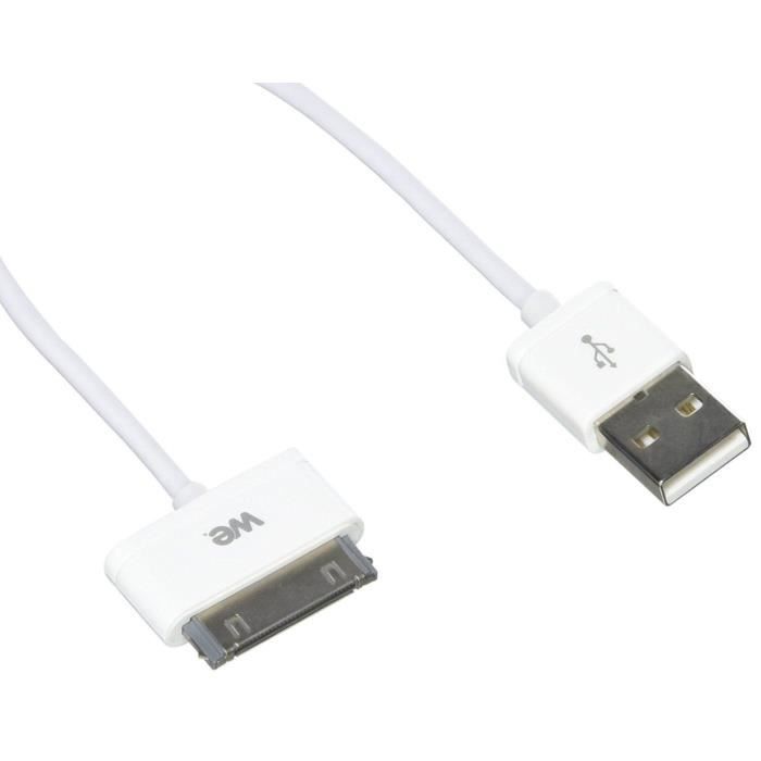 WE Cable USB Apple pour iphone 4 et 4S 1 metre Blanc