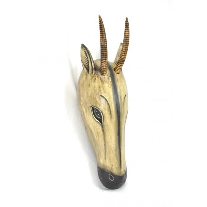 Masque / Trophée de chasse Tête de Gazelle 60cm en bois. Création ... Masque / Trophée de chasse Tête de Gazelle 60cm en bois. Création artisanale. Marron