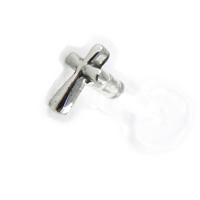 Piercing en acier chirurgical 316 L et bio plast. Modèle Croix en