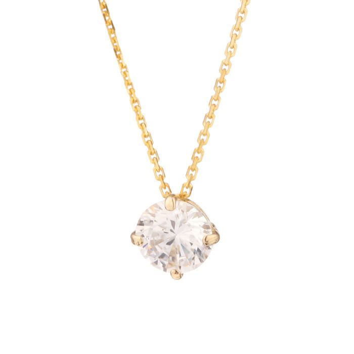 OR ECLAT Collier avec Pendentif Or Jaune 375° et Oxyde de Zirconium Femme