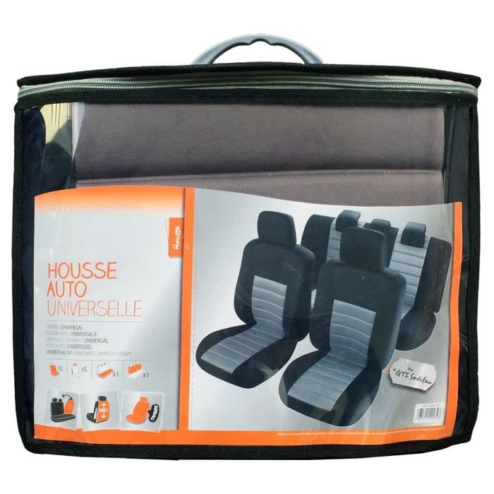 Jeu de Housse Classique Noir et Gris