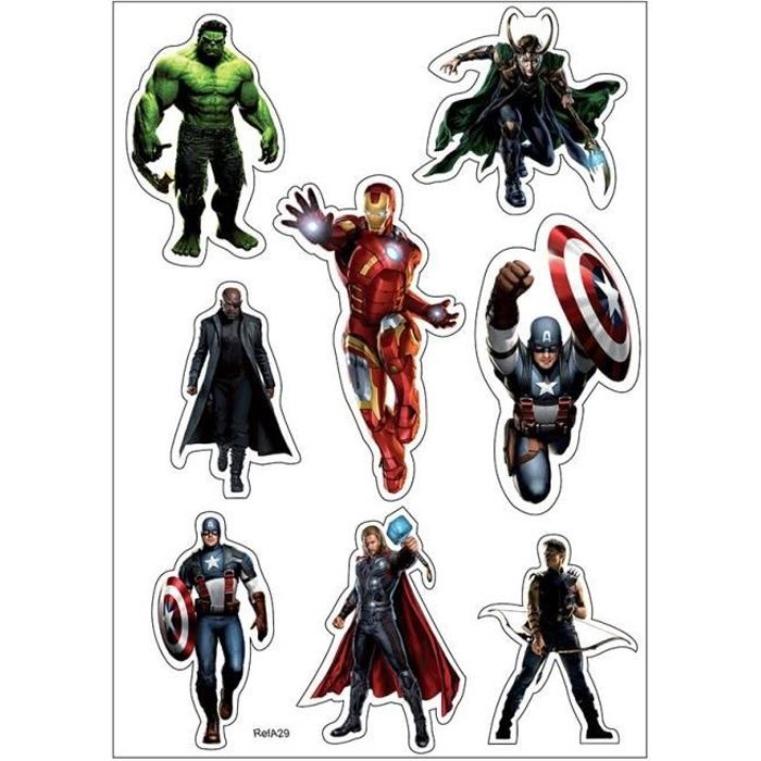 Planche format A4 de stickers Avengers Achat / Vente stickers Cdiscount