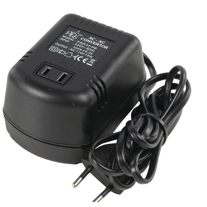 ADAPTATEUR AUDIO VIDEO Convertisseur de tension 220V 110V UE USA 75W