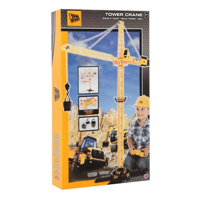 Grue à Tour Télécommandée 128 Cm - 2,4 GHz 6 Canaux, Crochet Levage 500g, Rotation 680° - Jouet De Chantier Réaliste Avec Lumières Et Sons - 3