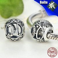 Charm's 1PC BAMOER Charm Ajouré Alphabet Argent 925 Femme Charm's 1PC BAMOER Charm Ajouré Alphabet Argent 925 Femme