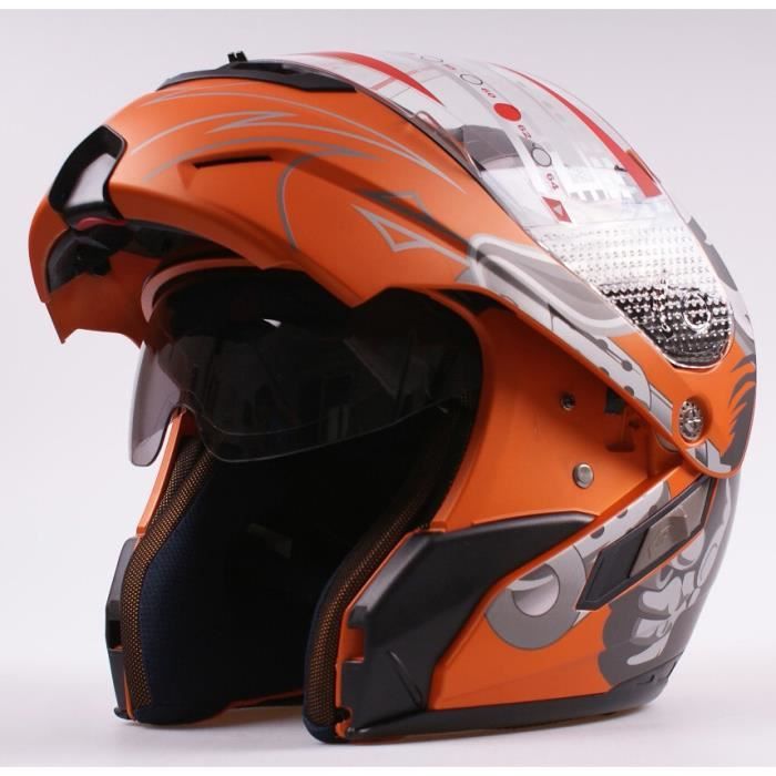 Casque Moto Jet Orange Achat Vente Pas Cher