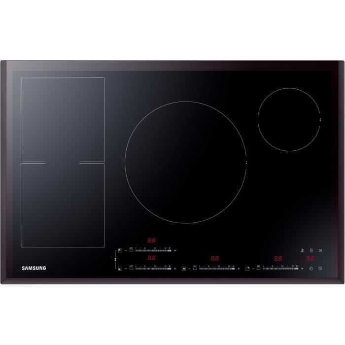 SAMSUNG NZ84F7NC6AB/EF Table de cuisson induction - 4 zones - 7200 W - L80 x P56 cm - Revêtement verre - Noir