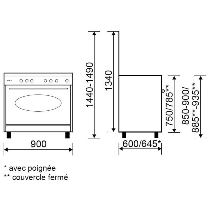  - Cuisinière Gaz Centre de Cuisson 90cm1