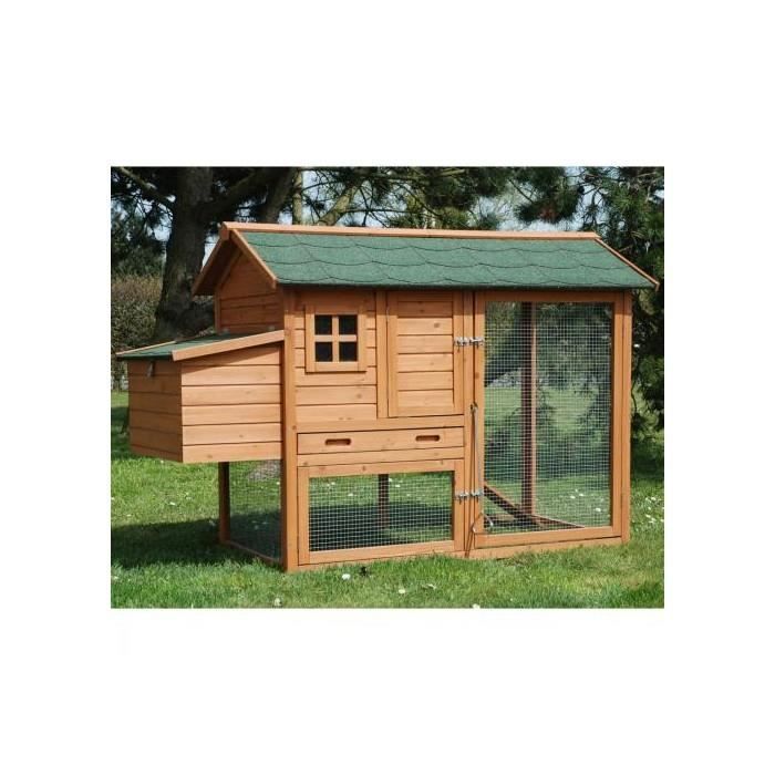 Poulailler Indiana En Bois 167 X 80 X 110 Cm 2 A 3 Poules Achat