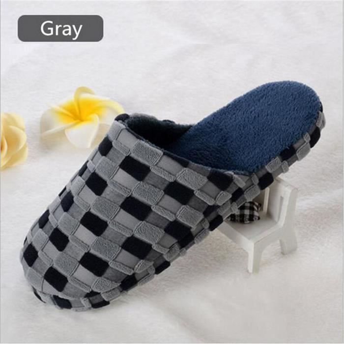 44 Hiver Homme Peluche Grille Btys xz008gris Chausson Pantoufle Z0wCqtqT