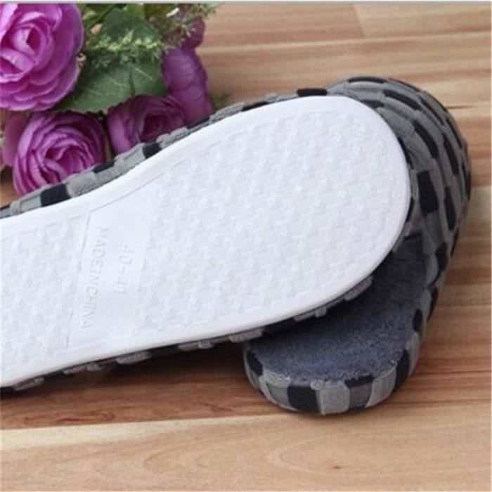 44 Hiver Homme Peluche Grille Btys xz008gris Chausson Pantoufle Z0wCqtqT