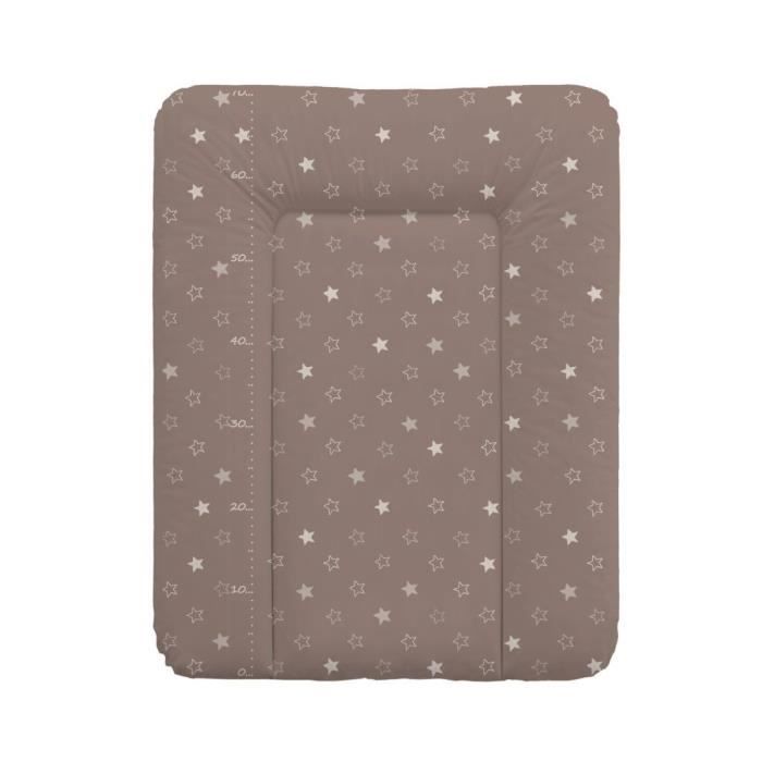 BABYCALIN Matelas à Langer Confort 50 x 70 cm Etoile Taupe Toise Imprimée