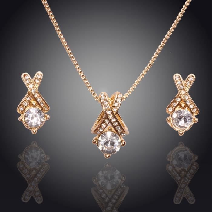 Parure Bijoux Perles TOFBS - Collier émeraude Et Boucles D'oreilles Perles Blanches