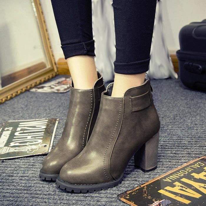 Talon Pageare3346 Haut Bottines Extérieur Femme Automne Bottes Mode Casual xfICIp