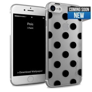I-PAINT Coque pour iPhone 7 - Transparent / Pois
