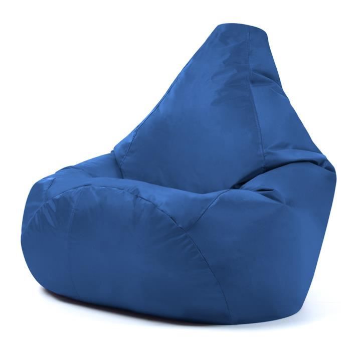 chaise pouf poire haut dossier d'extérieur, bleu - achat / vente