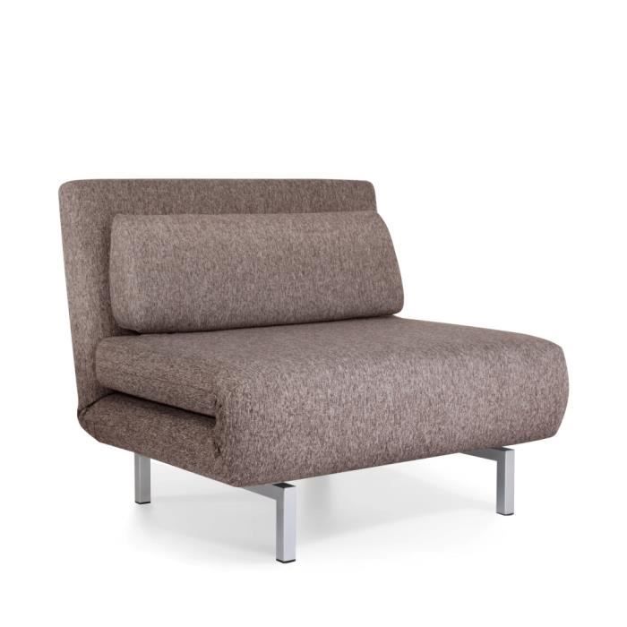 Fauteuil Convertible Clic Clac 1 Place Archie Couleur Brun