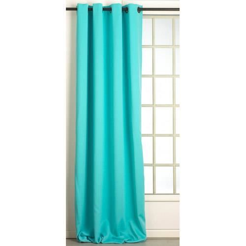 Double rideaux bleu turquoise - Achat / Vente pas cher