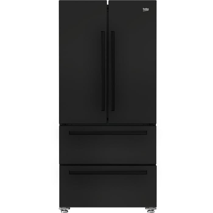 BEKO GNE539P - Réfrigérateur multiportes combiné - 539 L (387 + 152L) - Total no frost - A+ - L 84 x H 182,5 cm - Noir