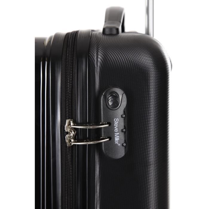 STEVE MILLER - EAGLE Valise Cabine Rigide 4 Roues - Noir
