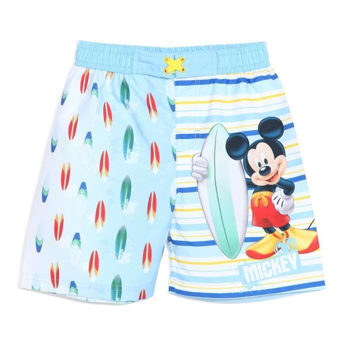 MICKEY Maillot de Bain Bleu Enfant Garçon Sérigraphie