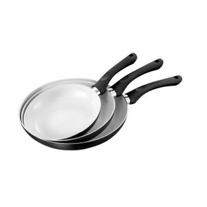 FINLANDEK Set de 3 poëles Suolaa Céramique tous feux - 20-24-28cm - Noir