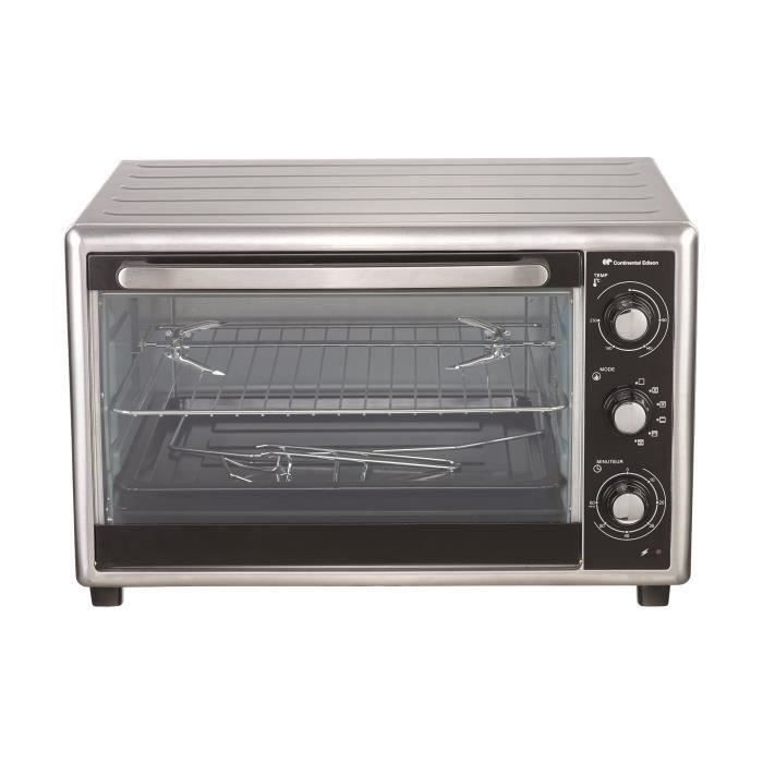 CONTINENTAL EDISON CEMF53BS - Mini four grill - 53 L - Chaleur tournante - Convection - 2200 W - Inox et noir