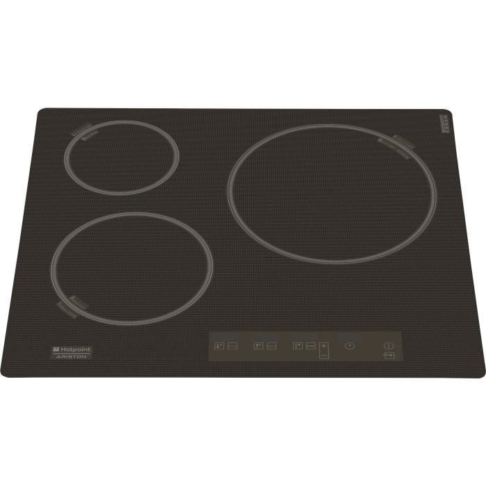 INDESIT KIC 633 CF - Table de cuisson induction - 3 zones - 7600 W - L 59 x P 52 cm - Revêtement verre - Coloris café