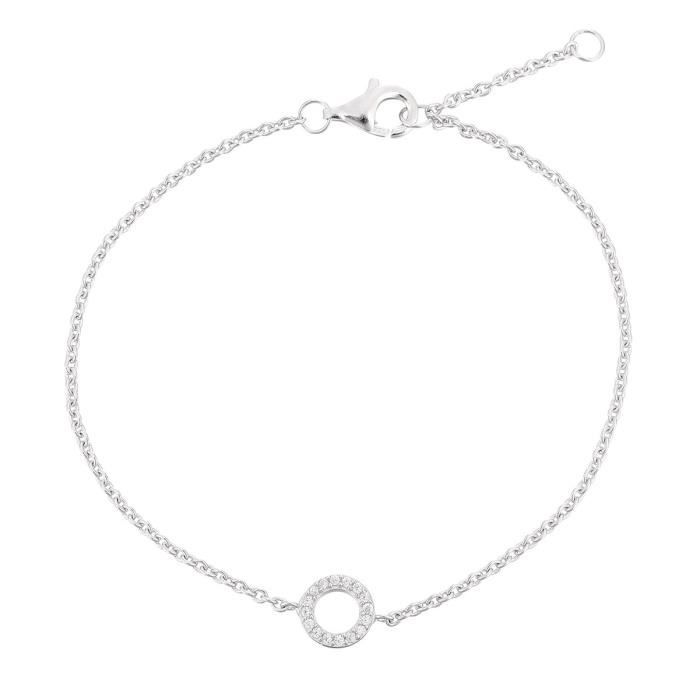 MONPLAISIR Bracelet Argent Fin 925/1000 Forme Ronde Evidée