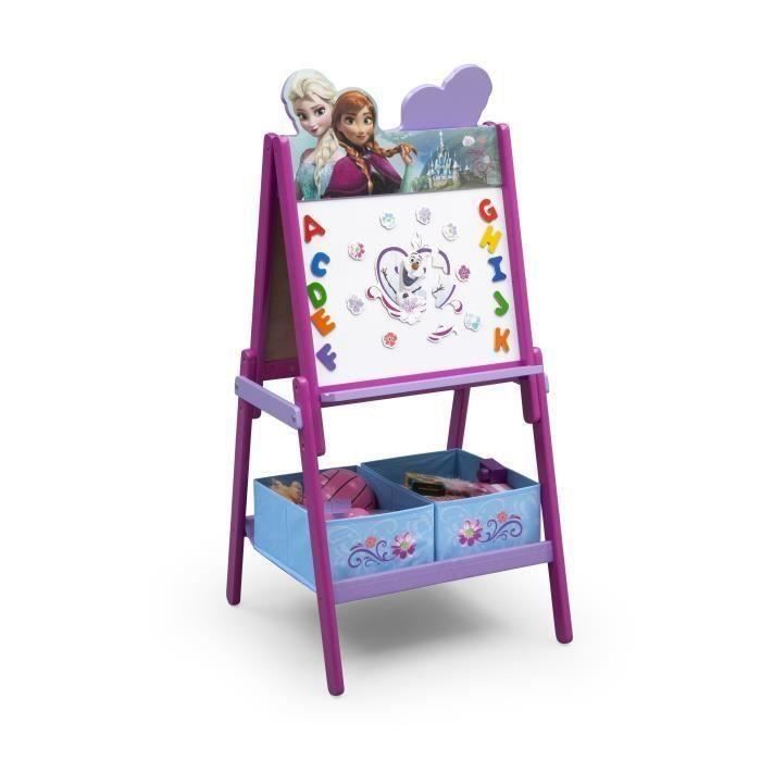 LA REINE DES NEIGES - Tableau Enfant - Chevalet double face en bois avec rangements - Violet