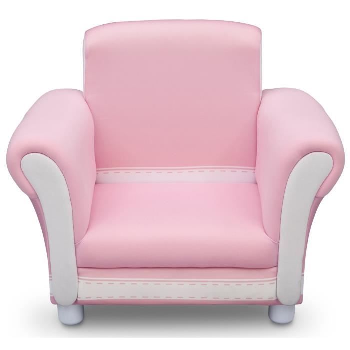 DELTAKIDS Fauteuil Chesterfield Enfant - Rose et Blanc