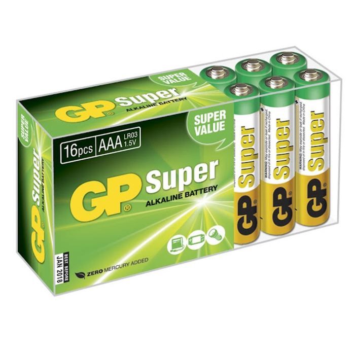 Pack de 16 piles super alcaline LR03/AAA