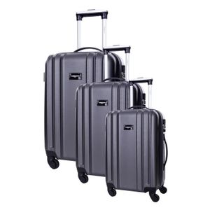 TORRENTE Set de 3 Valises Rigide ABS 4 Roues S/M/L CARDIA Gris