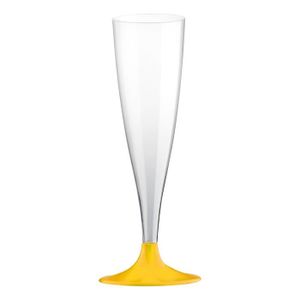 Lot de 6 fl?tes ? champagne jetables 14 cl jaune