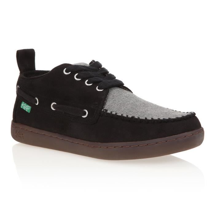 KEEP Chaussures Boyne Suede Yarn Dye - Femme - Noir