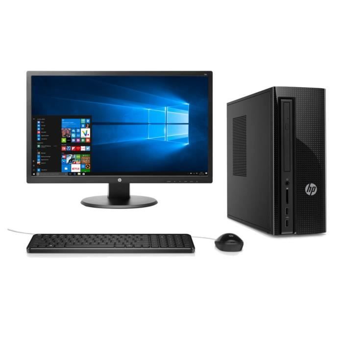 HP PC de bureau- 260-a103nf -RAM 4GO -Intel Pentium J3710- Intel HD - Disque dur 1To + Ecran 24o - 24\