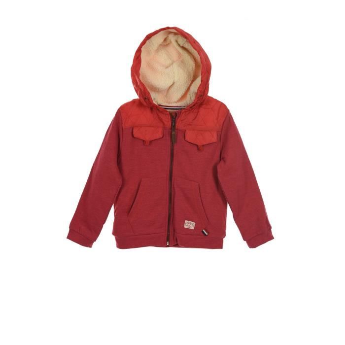 LITTLE MARCEL Veste Sweat Zippée Rouge Enfant Garçon